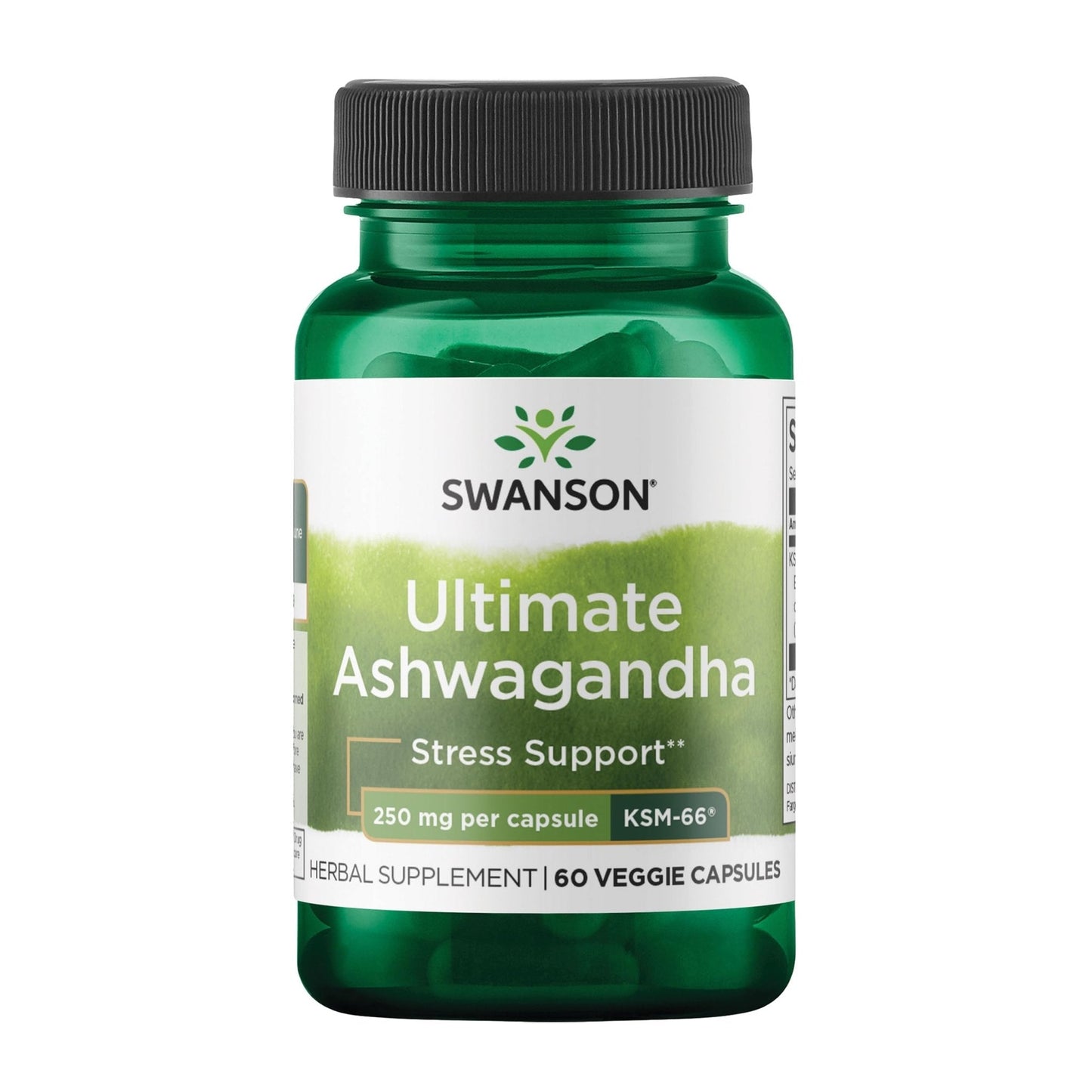 Swanson Ultimate Ashwagandha KSM-66 - Herbal Supplement Supporting Healthy Stress Levels & Relaxation - Natural Formula to Promote a Calm & Relaxed Mindset - (60 Veggie Capsules, 250mg Each) - Maple Wellness Supplements