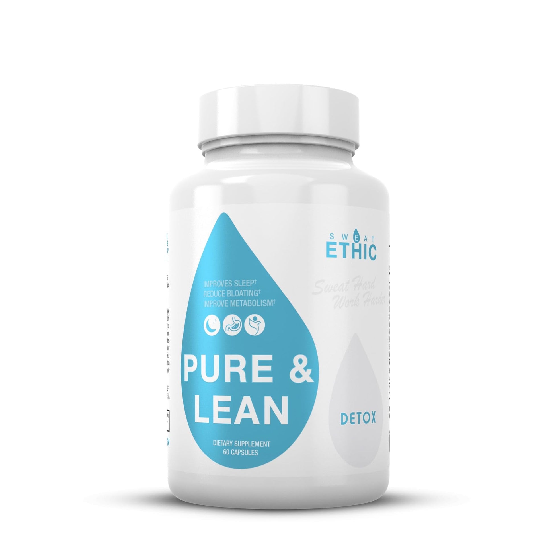 Sweat Ethic Pure & Lean Detox, Natural Nighttime Support with GABA, 5 HTP, Melatonin, Probiotics & Herbal Extracts, Supports Evening Routine and Digestion, Dietary Supplement - Maple Wellness Supplements