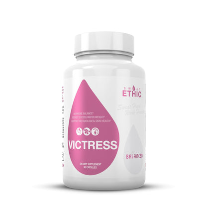 Sweat Ethic Victress, Hormone Balance Support for Women with KSM-66 Ashwagandha, DIM, Biotin, Folic Acid, Dandelion Root, Cayenne Pepper & Vitamin D3, Daily Wellness Formula, 90 Easy to Take Capsules - Maple Wellness Supplements