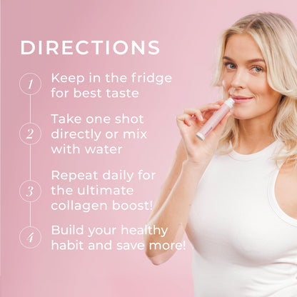 Swedish Collagen Deluxe, 12,500 mg Hydrolyzed Marine Collagen Liquid Supplement - 20 x 25 ml Daily Shots | Hyaluronic Acid, Biotin & Vitamin C for Healthy Hair, Skin, Nails & Joints | Sugar-Free - Maple Wellness Supplements