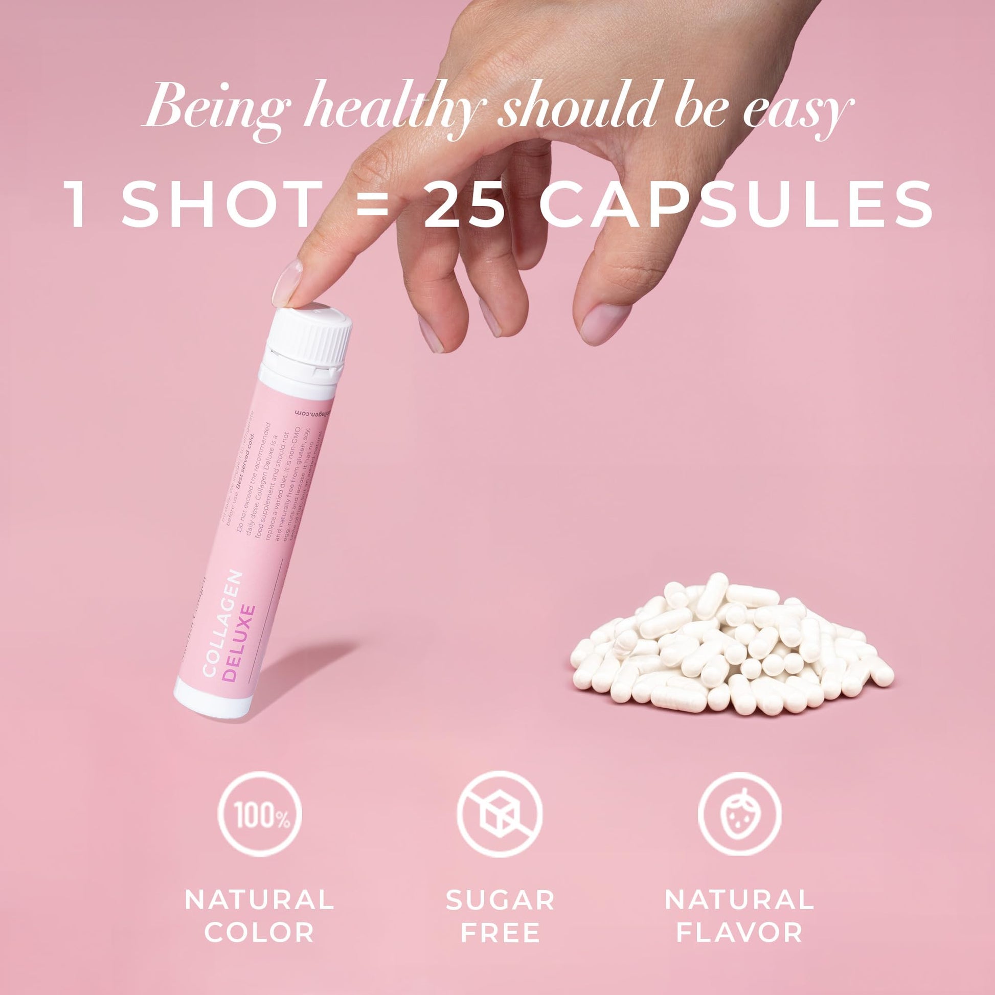 Swedish Collagen Deluxe, 12,500 mg Hydrolyzed Marine Collagen Liquid Supplement - 20 x 25 ml Daily Shots | Hyaluronic Acid, Biotin & Vitamin C for Healthy Hair, Skin, Nails & Joints | Sugar-Free - Maple Wellness Supplements