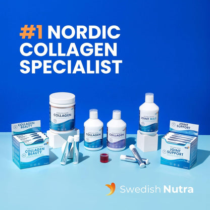 Swedish Nutra 10,000 mg Hydrolysed Marine Collagen Powder Supplement - 30 Day Supply| Type 1 & 3 Collagen, Pure Peptides for Healthy Hair, Skin, Nails, Joints I Unflavored | 100% Natural | Sugar-Free - Maple Wellness Supplements