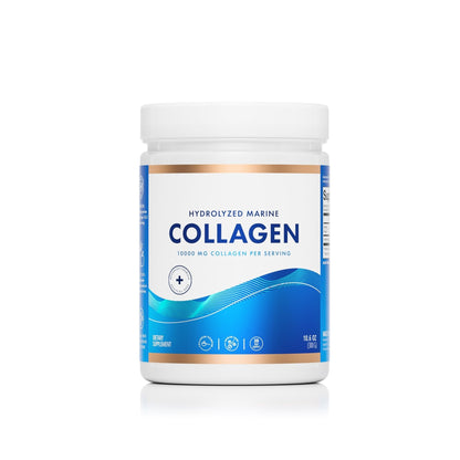 Swedish Nutra 10,000 mg Hydrolysed Marine Collagen Powder Supplement - 30 Day Supply| Type 1 & 3 Collagen, Pure Peptides for Healthy Hair, Skin, Nails, Joints I Unflavored | 100% Natural | Sugar-Free - Maple Wellness Supplements