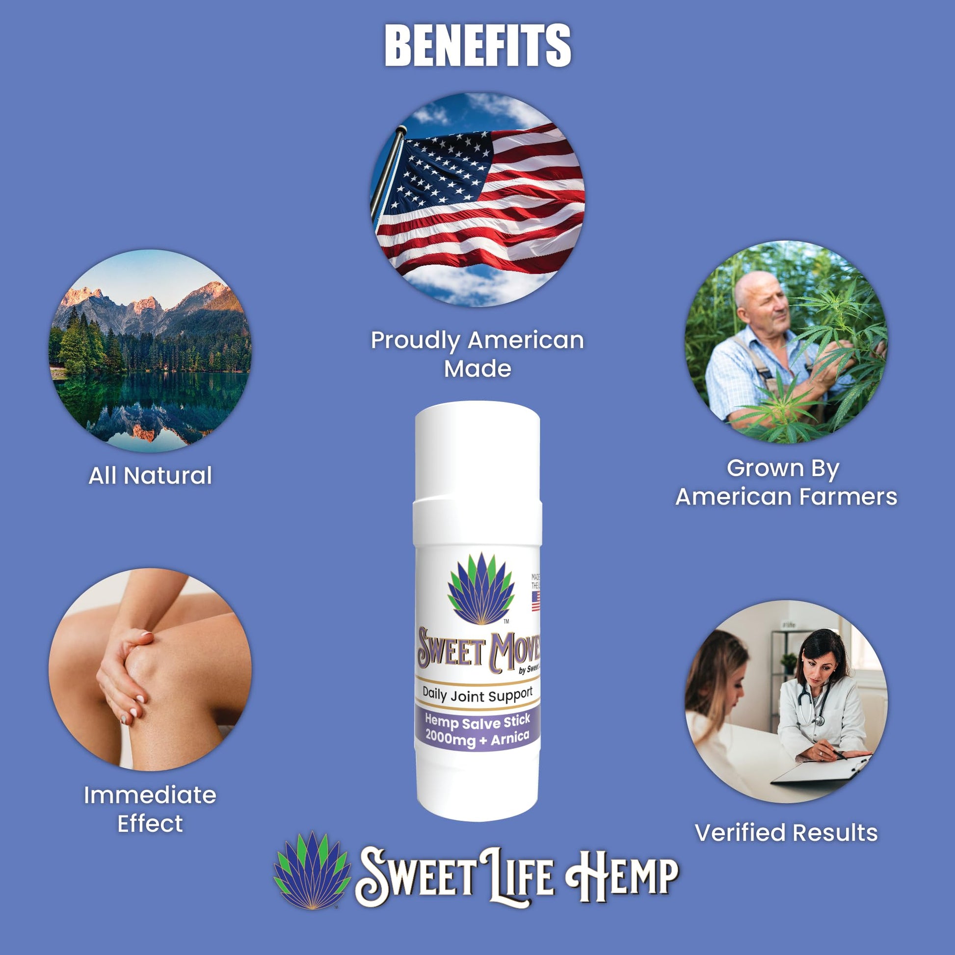 Sweet Life | Hemp Salve Stick | 2000mg | Small Business | Organic | Body Balm | Muscle Comfort - Maple Wellness Supplements