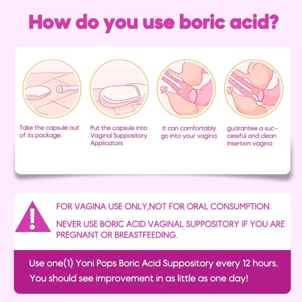 Sweet Mini Me 600mg Boric Acid Suppositories – Natural Vaginal Health Support for Women – pH Balance, Odor & Itch Relief – 30 Count Capsules - Maple Wellness Supplements