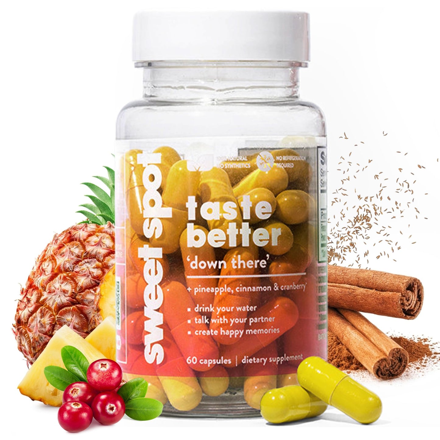 Sweet Spot – Pineapple & Cranberry Vaginal Health Supplement, 60 Capsules – Freshens Taste, Promotes Feminine Balance - Maple Wellness Supplements