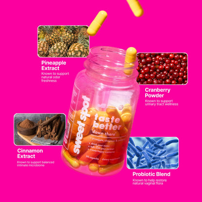 Sweet Spot – Pineapple & Cranberry Vaginal Health Supplement, 60 Capsules – Freshens Taste, Promotes Feminine Balance - Maple Wellness Supplements