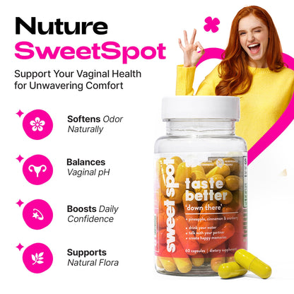 Sweet Spot – Pineapple & Cranberry Vaginal Health Supplement, 60 Capsules – Freshens Taste, Promotes Feminine Balance - Maple Wellness Supplements