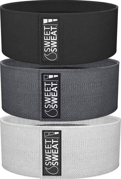 Sweet Sweat Hip Bands with 3 Levels of Resistance | Non-Slip Fabric Booty Bands for Squats & Lunges | Includes Free Mesh Carrying Bag - Maple Wellness Supplements