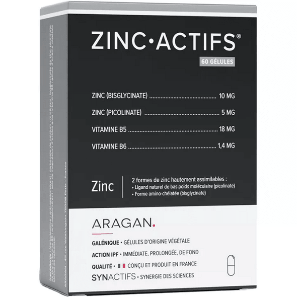 Synactifs ZincActifs 60 capsules - Maple Wellness Supplements