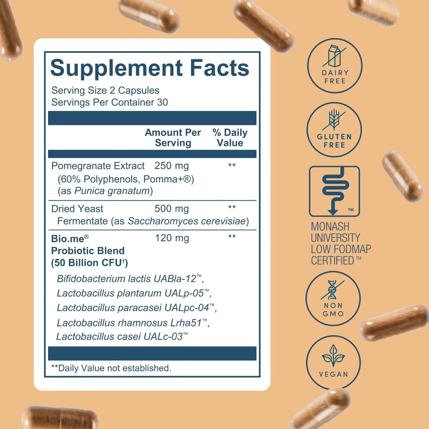 Synbiotic 3-in-1 Prebiotics, Probiotics & Postbiotics for Digestive Health, Gut Health, Immune Support & Bloating Relief for Men & Women - 50 Billion CFU Per Serving - Vegan, 60 Capsules (30 Servings) - Maple Wellness Supplements