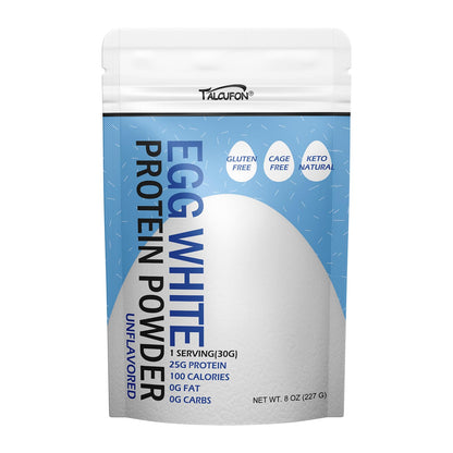 Talcufon Egg White Protein Powder 8 Oz Pasteurized No Additives, High Protein, Gluten-Free Ideal for Baking and Cooking, Unflavored 227G - Maple Wellness Supplements