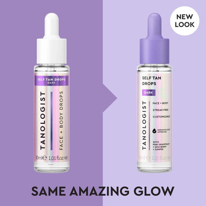 Tanologist Dark Self Tan Drops, Streak-Free Body & Face Tanning Drops, No Fake Tan Smell - Maple Wellness Supplements
