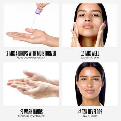 Tanologist Dark Self Tan Drops, Streak-Free Body & Face Tanning Drops, No Fake Tan Smell - Maple Wellness Supplements