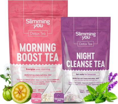 TAOISTEA 14 Day Detox Tea for Weight Loss, Body Cleanse, Metabolism Boost - Morning - Maple Wellness Supplements