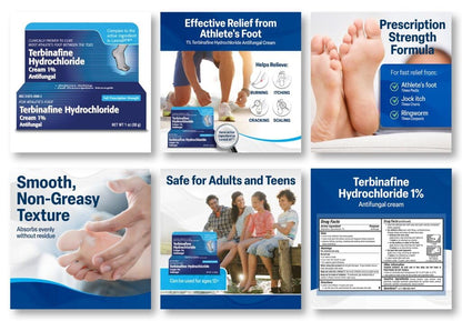TARO Terbinafine Hydrochloride antifungal Cream 1% - Athletes Foot Cream Extra Strength - Maple Wellness Supplements