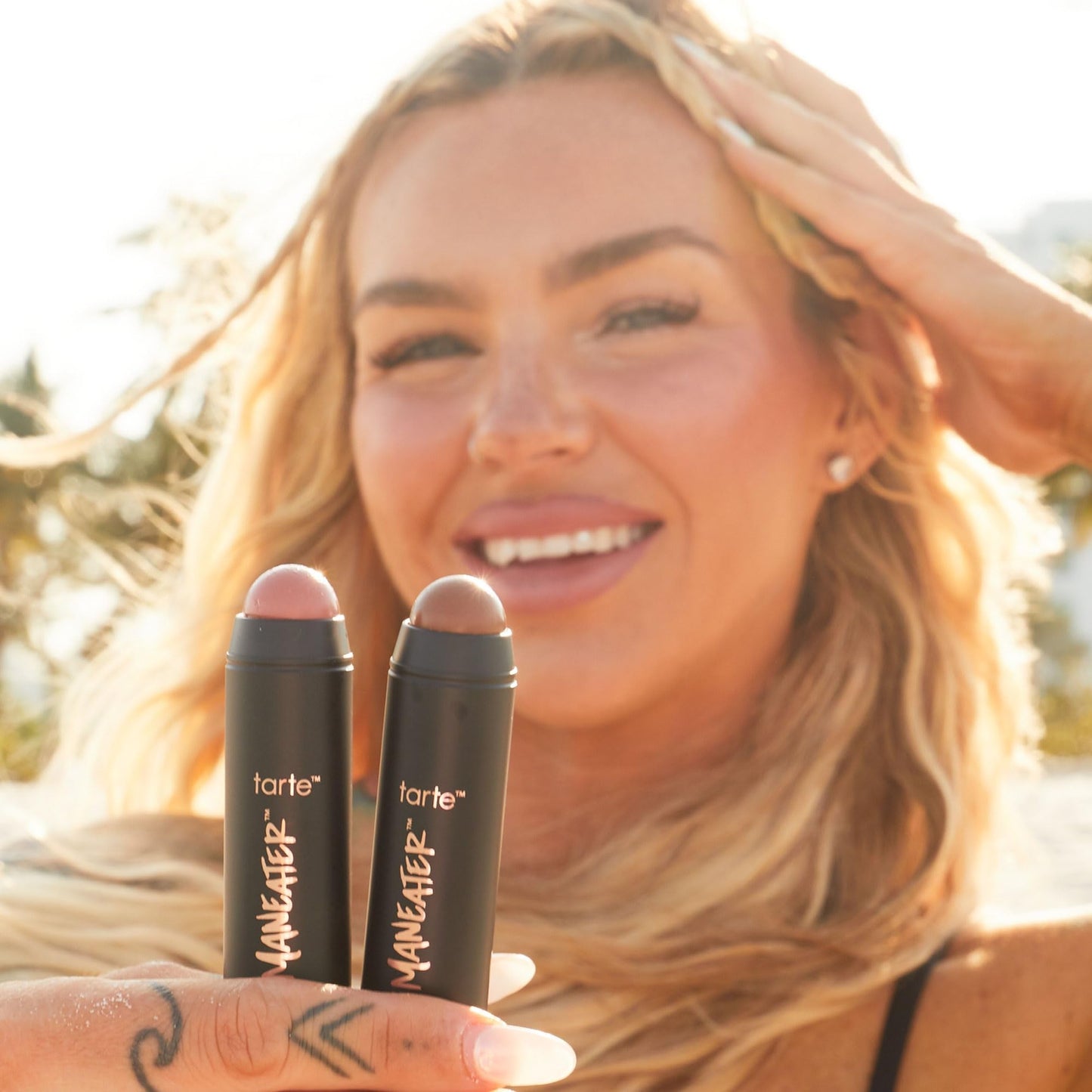 tarte maneater silk stick bronzer – Buildable Lightweight Cream Bronzer, Natural Matte Finish, Vegan & Cruelty-Free, full size, dusk - Maple Wellness Supplements
