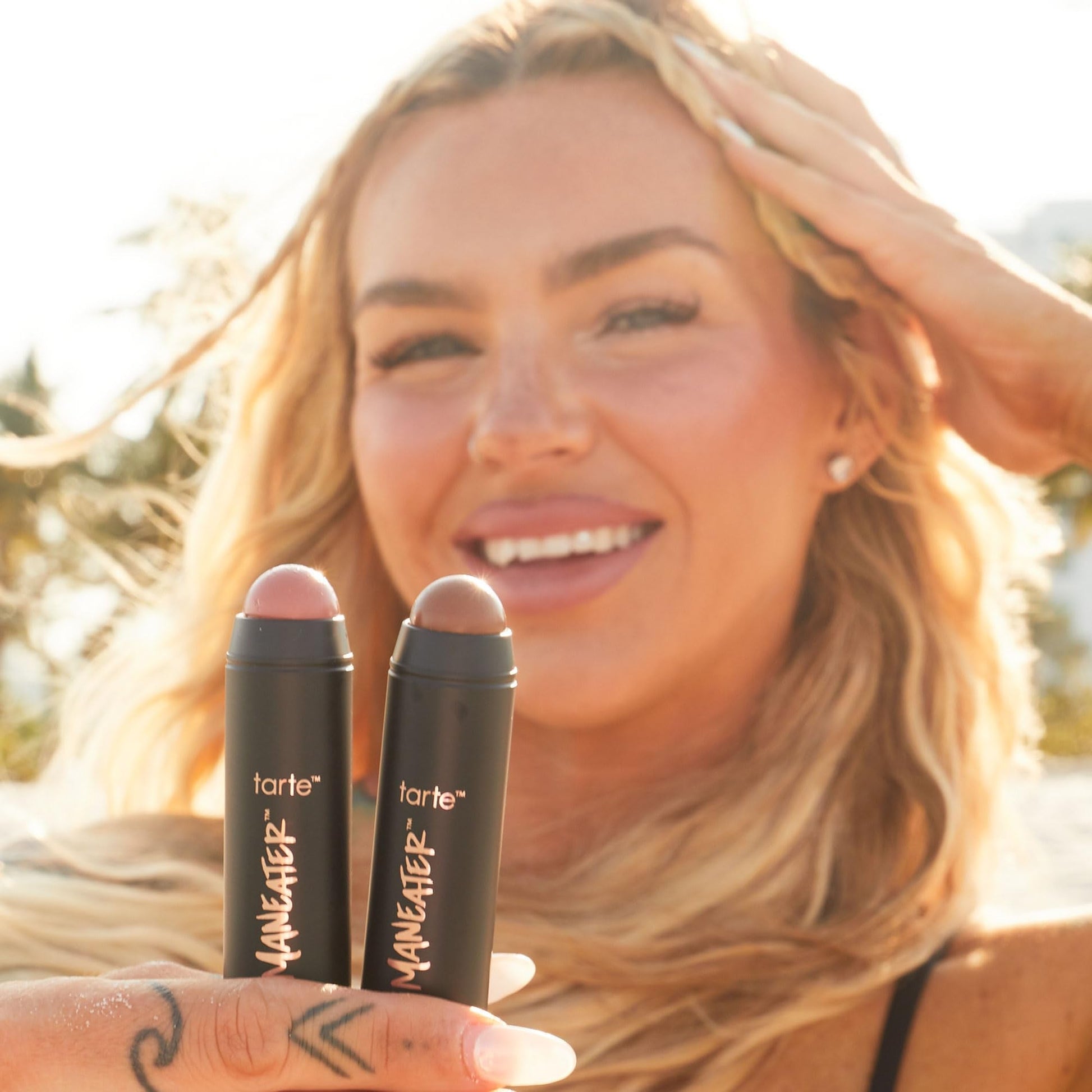 tarte maneater silk stick bronzer – Buildable Lightweight Cream Bronzer, Natural Matte Finish, Vegan & Cruelty-Free, full size, dusk - Maple Wellness Supplements