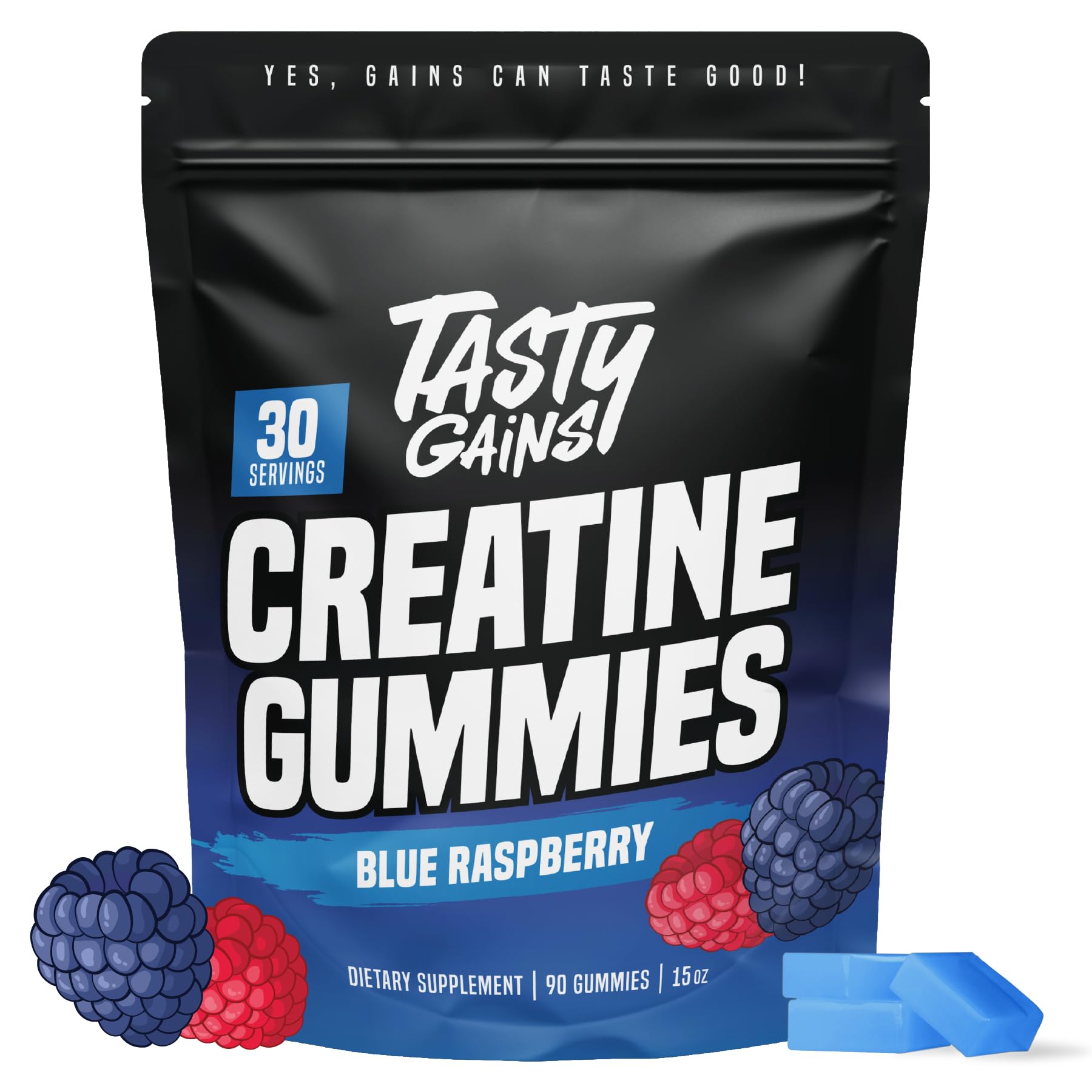 TASTY GAINS Creatine Gummies - 90g of Creatine Monohydrate - Workout Supplements - Build Muscle & Boost Strength for Men & Women - Made in USA - Maple Wellness Supplements