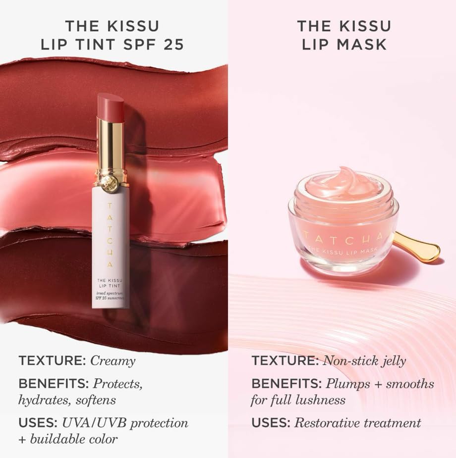 Tatcha Kissu Lip Mask | Overnight Lip Mask, Visibly Plumps and Softens for Lush Lips, 9.0 G | 0.32 oz - Maple Wellness Supplements