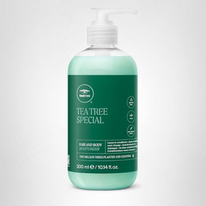 Tea Tree Hair and Body Moisturizer Leave-In Conditioner, Body Lotion, After-Shave Cream, For All Hair + Skin Types, 10.14 fl. oz. - Maple Wellness Supplements