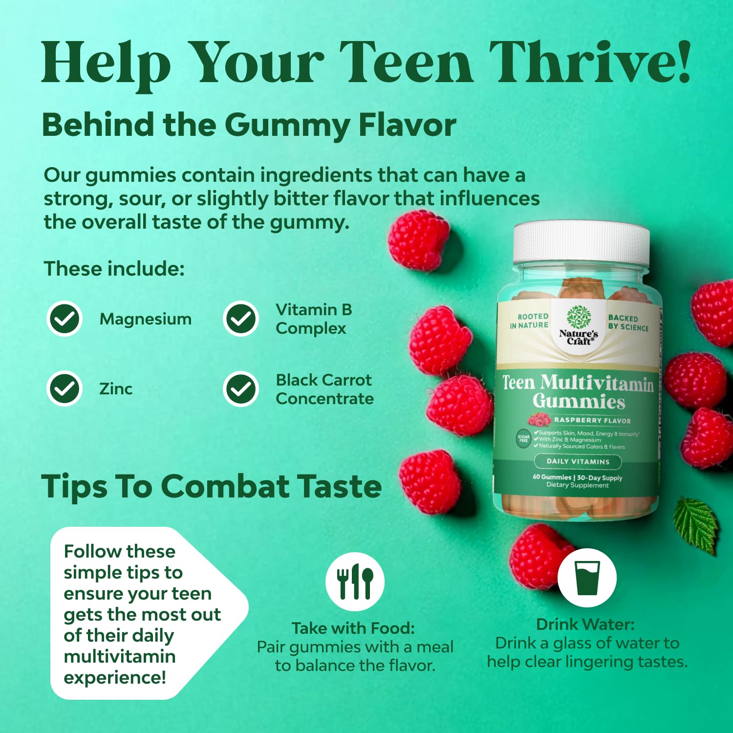 Teen Multivitamin Gummies 12-17 - Teen Boys & Girls Gummy Vitamins for Better Skin, Immune Strength, Mood & Energy Support - Teenage Girl & Boy Supplements - Maple Wellness Supplements