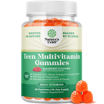 Teen Multivitamin Gummies 12-17 - Teen Boys & Girls Gummy Vitamins for Better Skin, Immune Strength, Mood & Energy Support - Teenage Girl & Boy Supplements - Maple Wellness Supplements