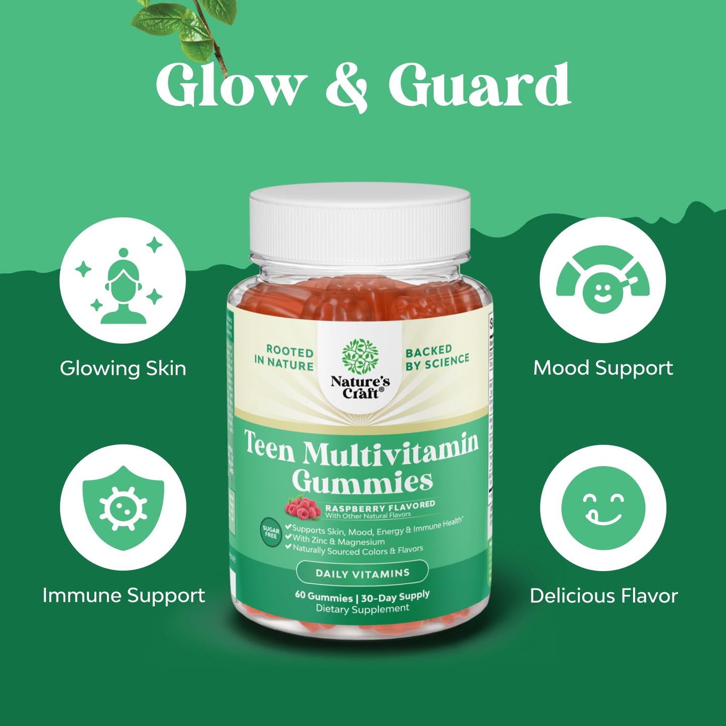 Teen Multivitamin Gummies 12-17 - Teen Boys & Girls Gummy Vitamins for Better Skin, Immune Strength, Mood & Energy Support - Teenage Girl & Boy Supplements - Maple Wellness Supplements