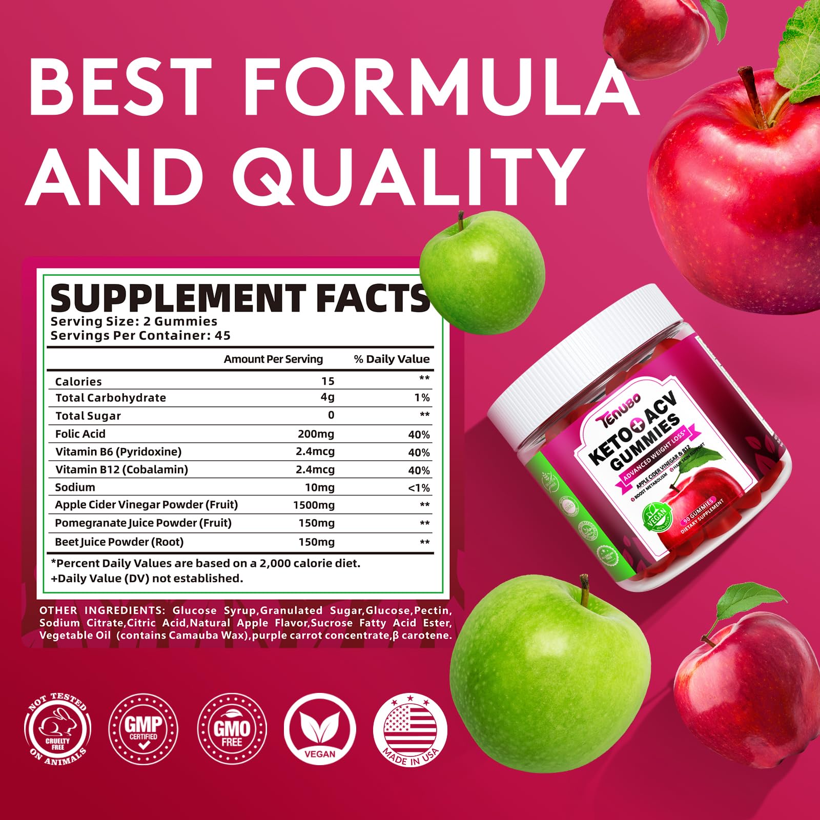 Tenubo Keto ACV Gummies Advanced Weight Loss - 90 Count Speedy Keto Acv - Maple Wellness Supplements