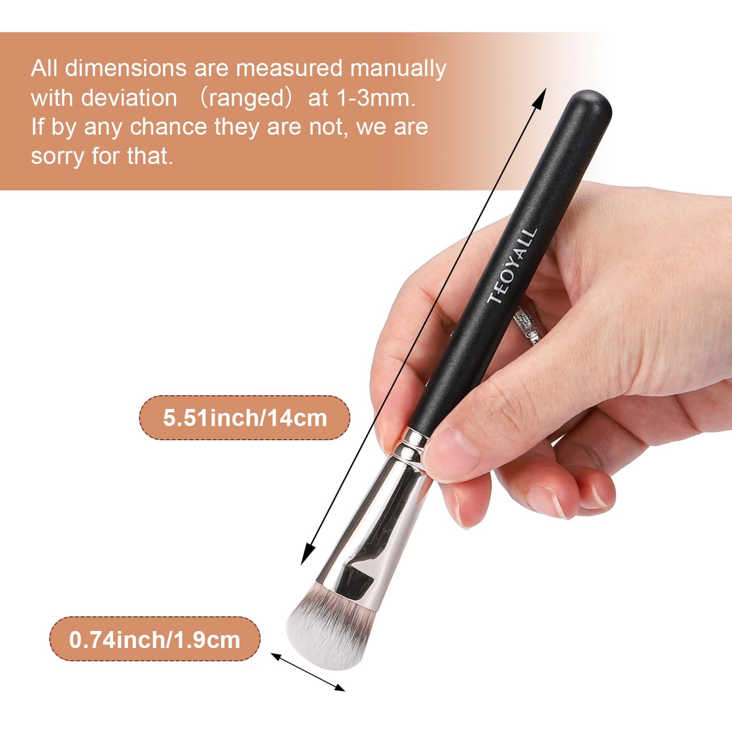 TEOYALL Angled Concealer Brush, Synthetic Contour Brush for Blending Setting Buffing with Liquid, Cream and Powder Cosmetic (Angled Brush) - Maple Wellness Supplements