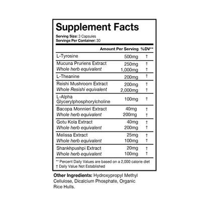 Terra Health Essentials NOOFOCUS - Nootropics Brain Support Supplement with Adaptogenic Mushrooms, Alpha-GPC, Gotu Kola, L-Theanine for Focus & Memory - All Natural, 30 Day Supply - Maple Wellness Supplements