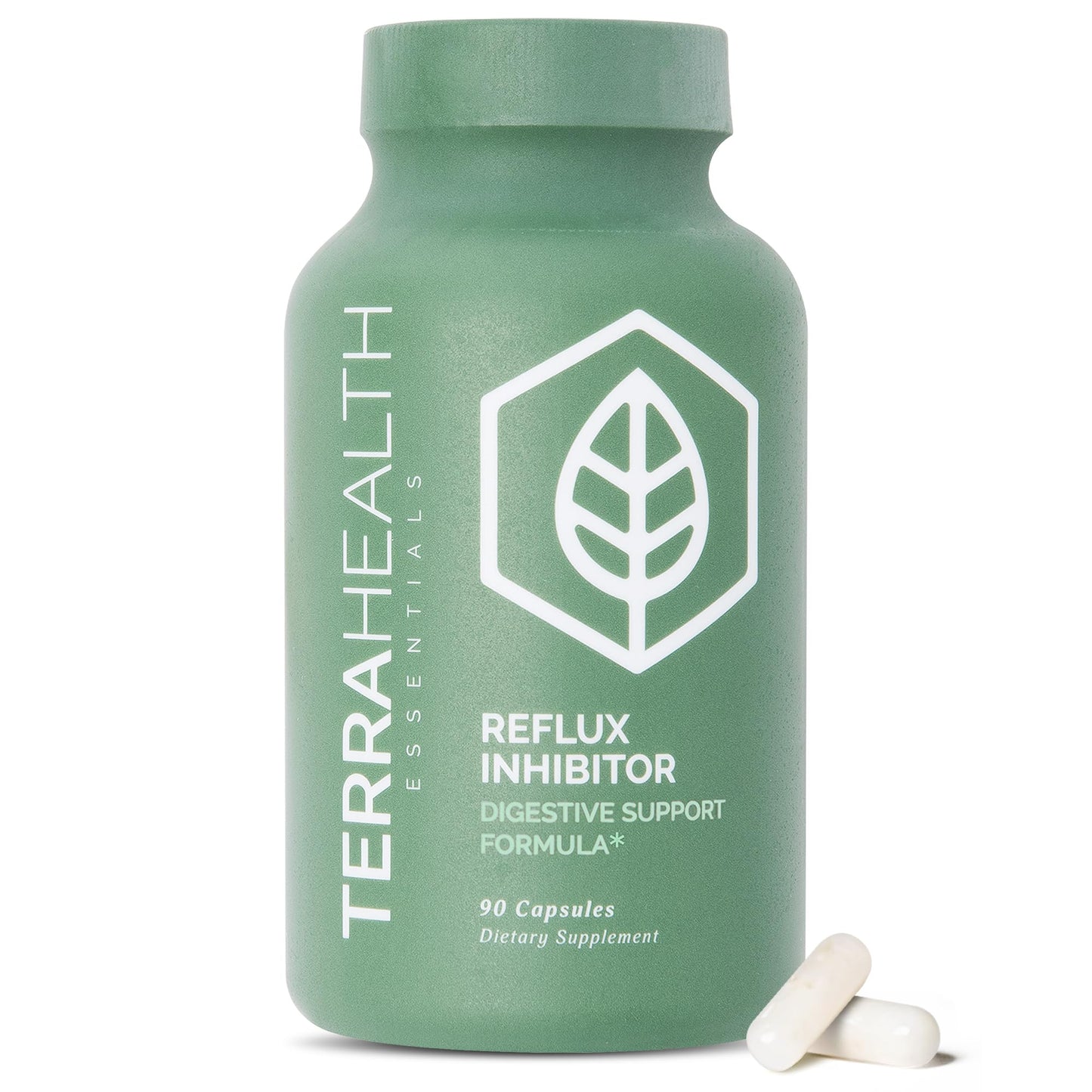 Terra Health Essentials Reflux Inhibitor - Digestive Supplement for Stomach Comfort, Acid Balance & Nutrient Absorption - Betaine HCL with Pepsin - Maple Wellness Supplements