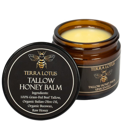 Terra Lotus - Organic Grass-Fed Beef Tallow Balm with Raw Honey - Moisturizing Cream - Maple Wellness Supplements