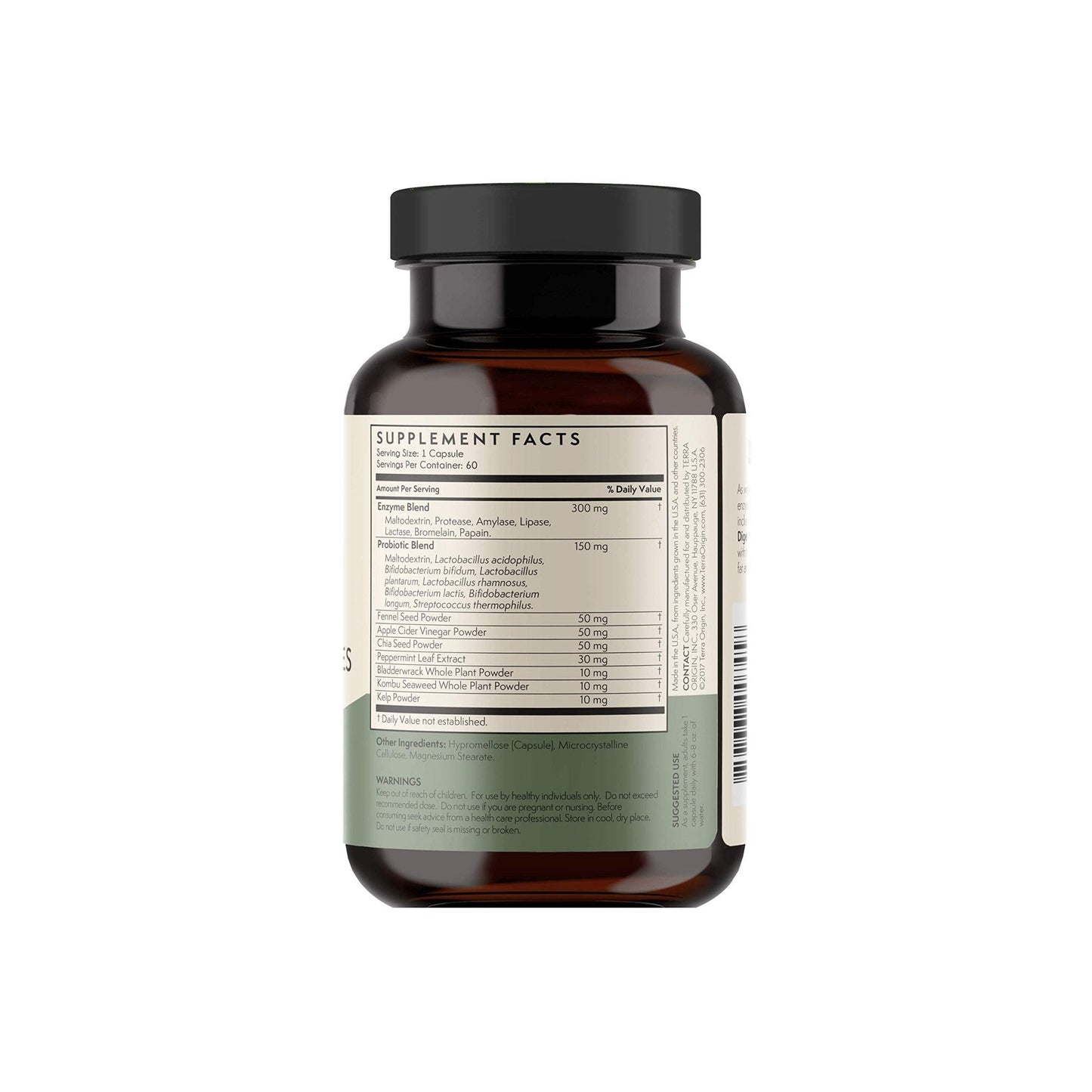 TERRA ORIGIN Digestive Enzymes with Probiotics & Prebiotics | 60 Capsules | Supports Digestive Gut Health | Non GMO, Gluten Free, - Maple Wellness Supplements