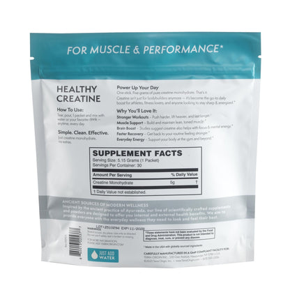 TERRA ORIGIN Healthy Creatine Micronized Monohydrate Powder | 30 Stick Packs | Support for Muscle and Cognitive Performance* | Supplement for Women and Men - Maple Wellness Supplements