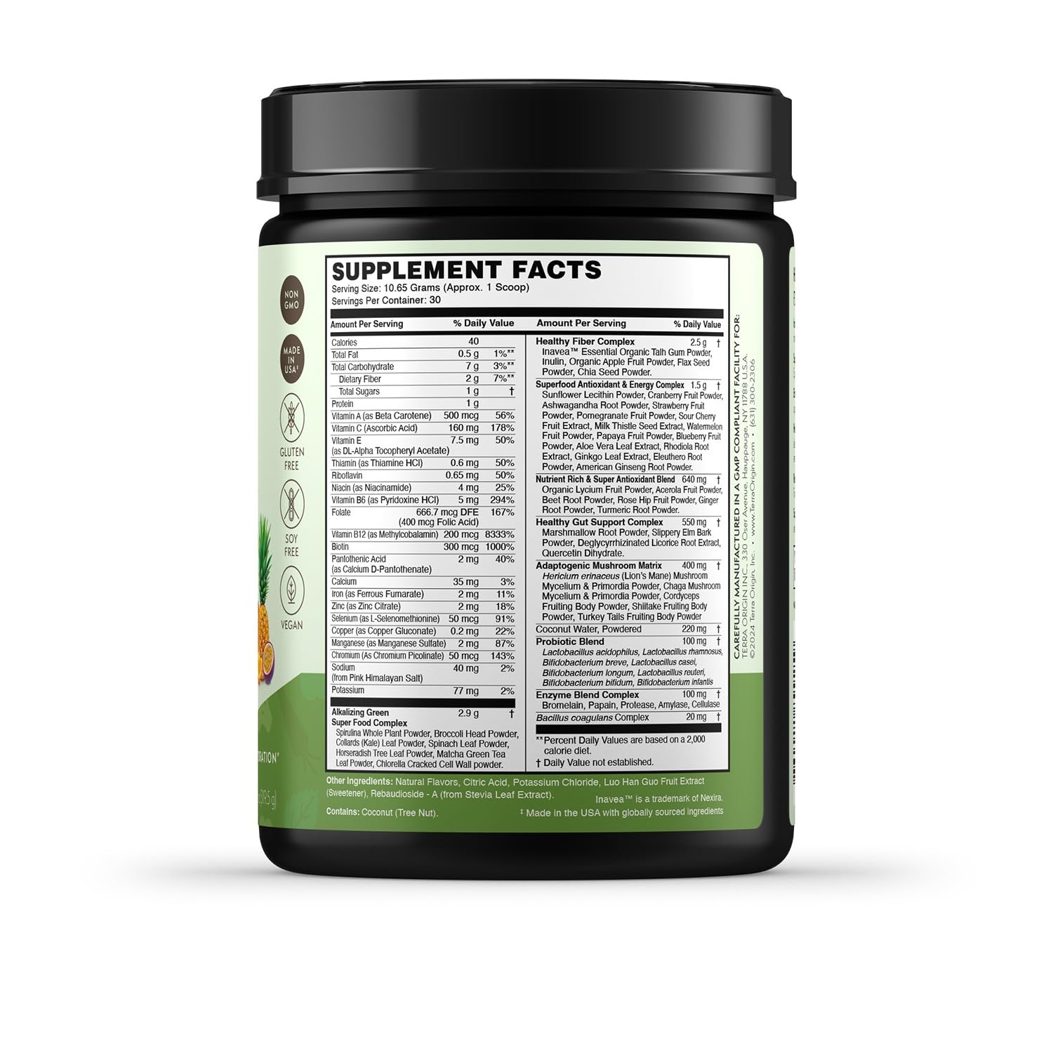 TERRA ORIGIN Healthy Greens Powder Supplement | Superfood Digestive Enzyme & Probiotic Blends | Immune, Gut, and Digestive Support for Women - Maple Wellness Supplements