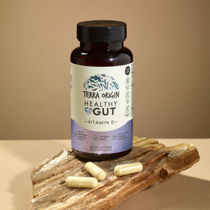 TERRA ORIGIN Healthy Gut with Vitamin D 5000 IU | 60 Capsules | Gut Health Supplements for Men and Women | Supports Digestion and Gas - Maple Wellness Supplements