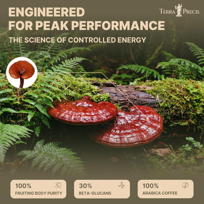 TerraPrecis Mushroom Coffee with 6 Adaptogens Mushrooms Supplement for Organic Lion's Mane&Reishi,Chaga&Other, Instant Coffee with MCT Oil& Arabica for Energy,Focus&Immune Support (30 Servings) - Maple Wellness Supplements