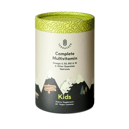 Terraseed Complete Kids Multivitamin Gummies - with Omega 3,6,9, Vitamin B12, Folic Acid, Iodine, Vitamin C, Zinc - Kids Daily Essential Vitamins - Maple Wellness Supplements