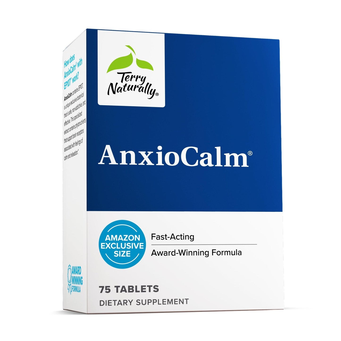 Terry Naturally AnxioCalm - 75 Tablets - Fast-Acting, Non-Drowsy, Non-Addictive Formula - Safe for Adults & Children 4+ Years - Non-GMO - 37 Servings - Maple Wellness Supplements