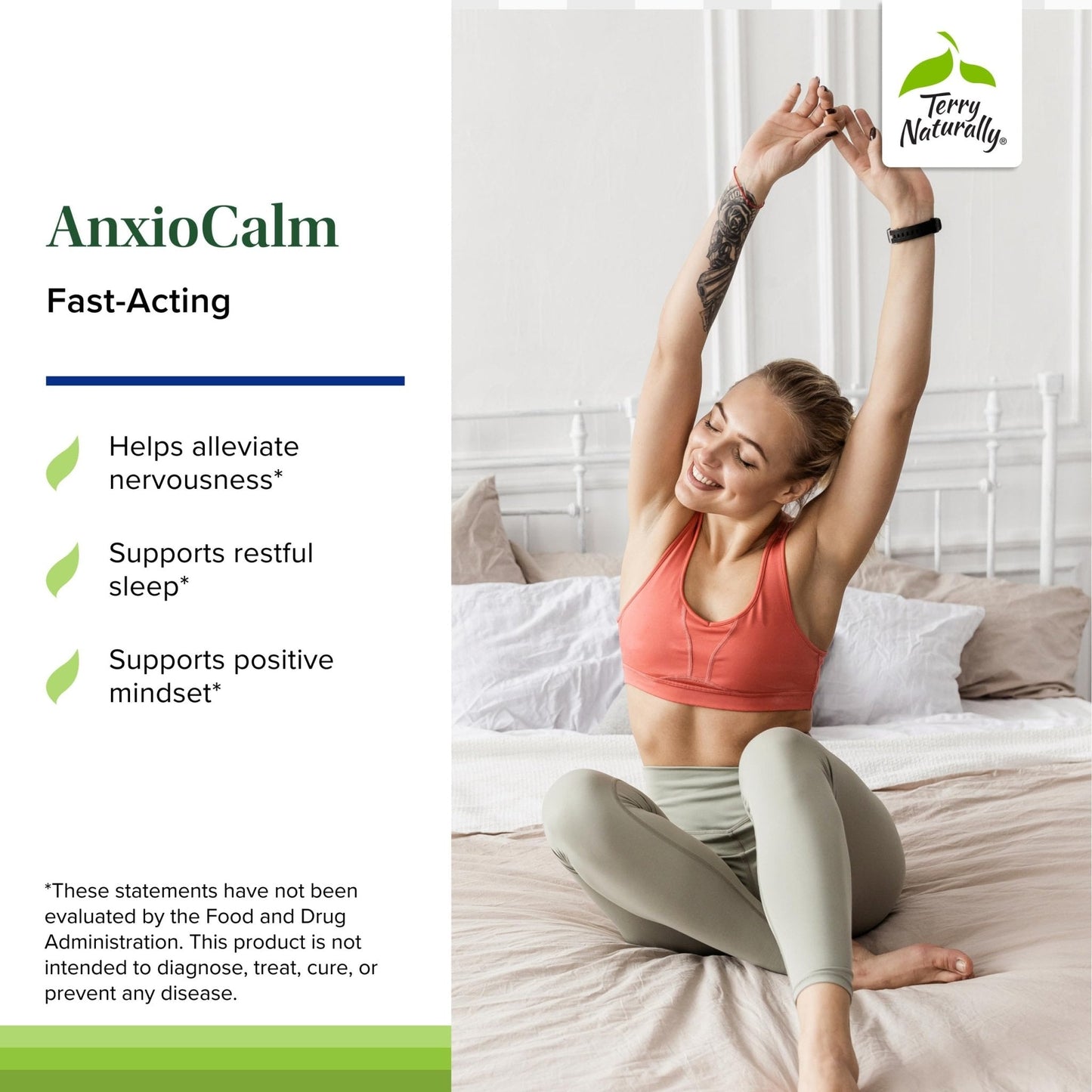 Terry Naturally AnxioCalm - 75 Tablets - Fast-Acting, Non-Drowsy, Non-Addictive Formula - Safe for Adults & Children 4+ Years - Non-GMO - 37 Servings - Maple Wellness Supplements