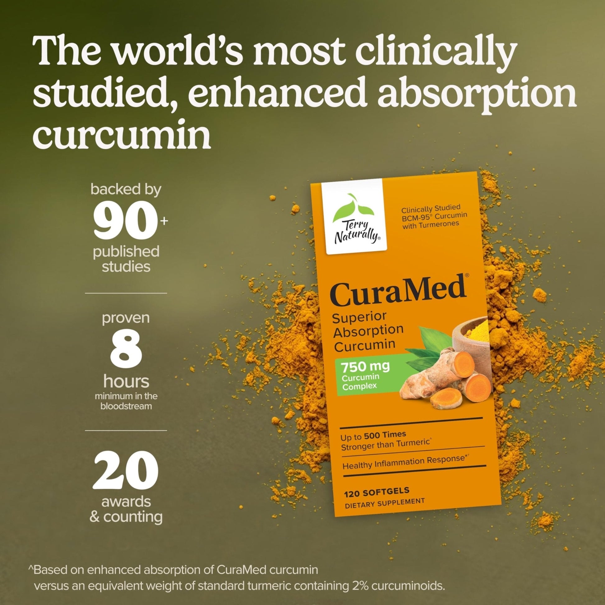 Terry Naturally CuraMed 750 mg - Antioxidant Supplement for Brain & Heart Health Support - Supplement with High-Potency Curcumin Complex - Kidney, Liver - Maple Wellness Supplements