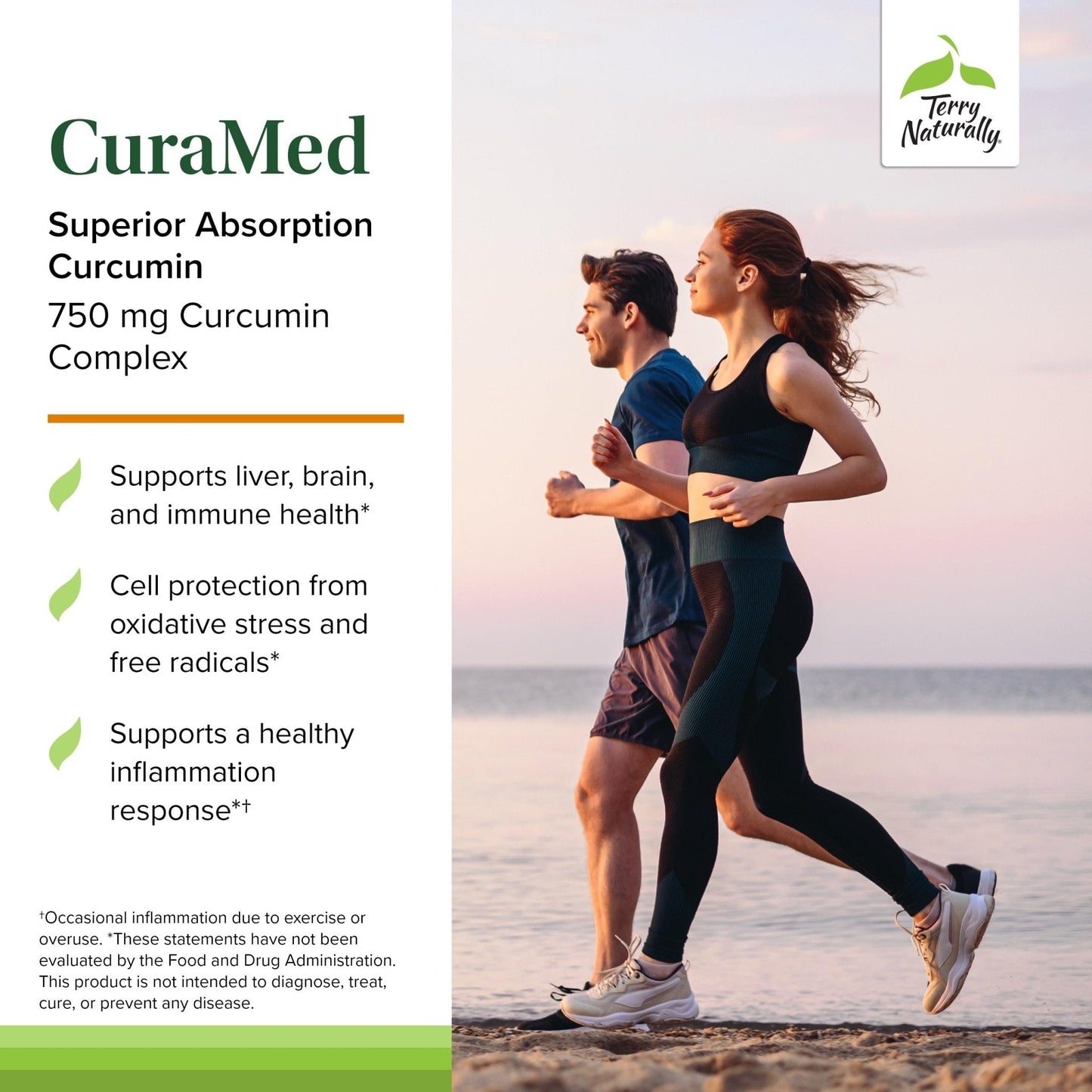 Terry Naturally CuraMed 750mg - Antioxidant Supplement for Brain & Heart Health Support - Dietary Supplement with High-Potency Curcumin Complex - Kidney, Liver & Immune Health Support - 60 Softgels - Maple Wellness Supplements