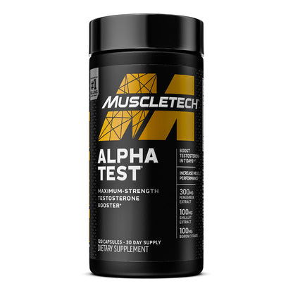 Testosterone Booster for Men, MuscleTech AlphaTest, Tribulus Terrestris & Boron Suppleme - Maple Wellness Supplements