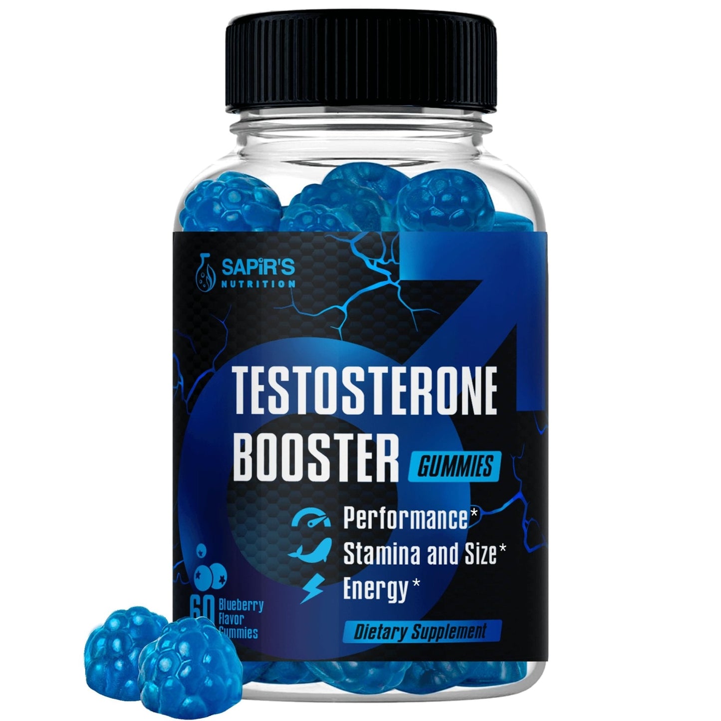 Testosterone Booster Gummies, Male Enhancing Supplement, Add 2 in” Enlargement Gummies for Men , Male Enhancement Chews Energy, Strength, Stamina, Endurance, Performance, Natural Blue Berry Chews - Maple Wellness Supplements