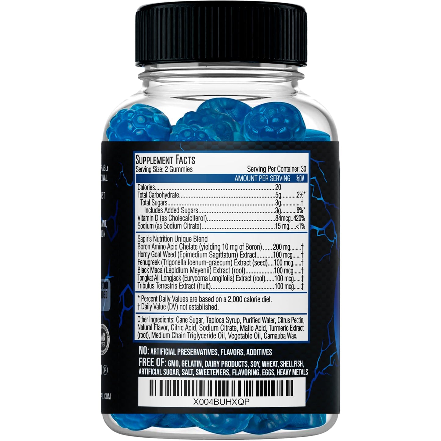 Testosterone Booster Gummies, Male Enhancing Supplement, Add 2 in” Enlargement Gummies for Men , Male Enhancement Chews Energy, Strength, Stamina, Endurance, Performance, Natural Blue Berry Chews - Maple Wellness Supplements