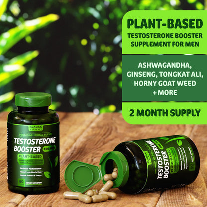 Testosterone Booster Supplement for Men - Male Enhancing Test Boost - Ashwagandha, L-Arginine, Tongkat Ali, Tribulus + More - Workout, Build Muscle, Strength, Energy & Performance - 2 Month Supply - Maple Wellness Supplements