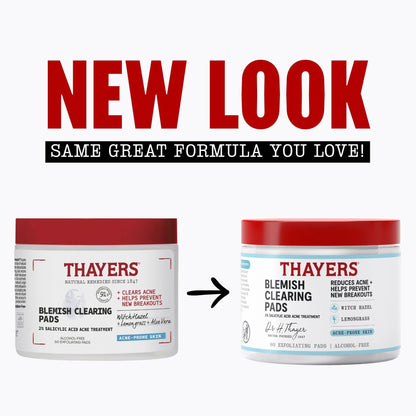 Thayers Blemish Clearing Acne Pads, Salicylic Acid Acne Treatment for Face, Pore Reducing, Exfoliating - Maple Wellness Supplements