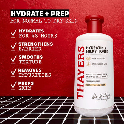 THAYERS Milky Face Toner Skin Care with Snow Mushroom Tremella and Hyaluronic Acid - Maple Wellness Supplements