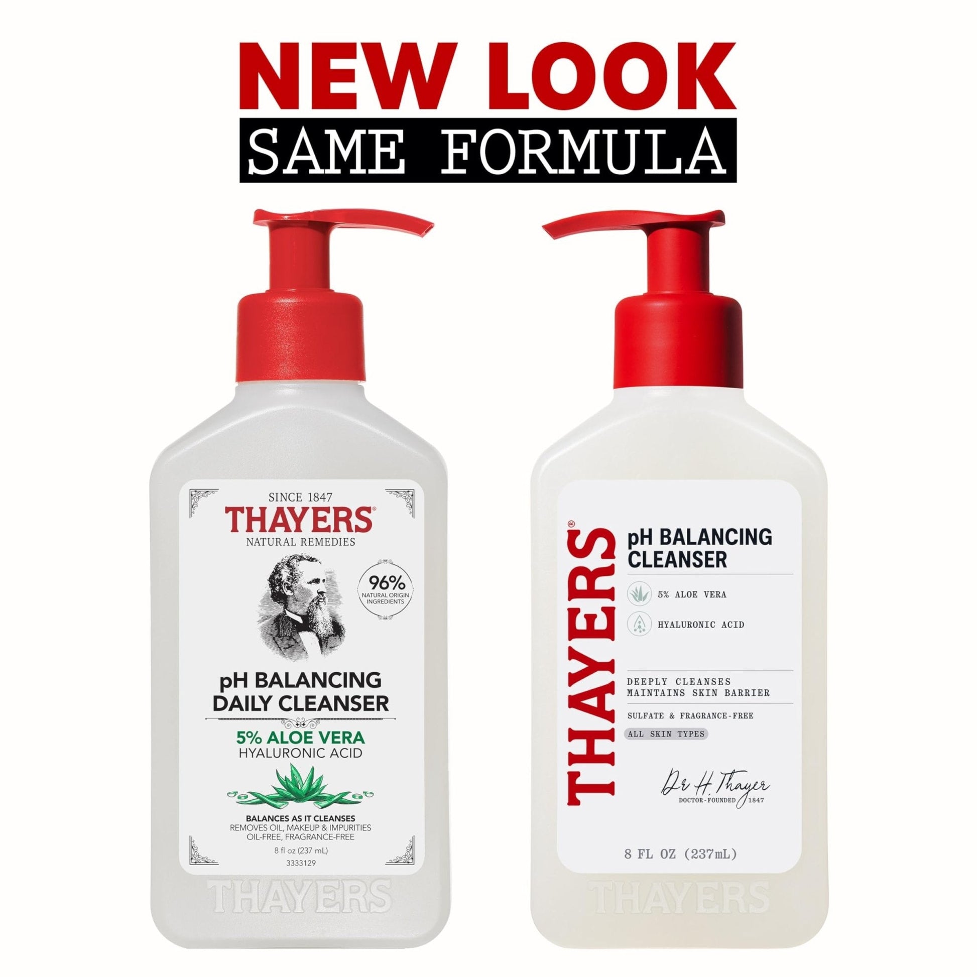 THAYERS pH Balancing Daily Cleanser, Face Wash with Aloe Vera, Gentle and Hydrating Skin Care for Dry, Oily, or Acne Prone Skin, 8 FL Oz. - Maple Wellness Supplements